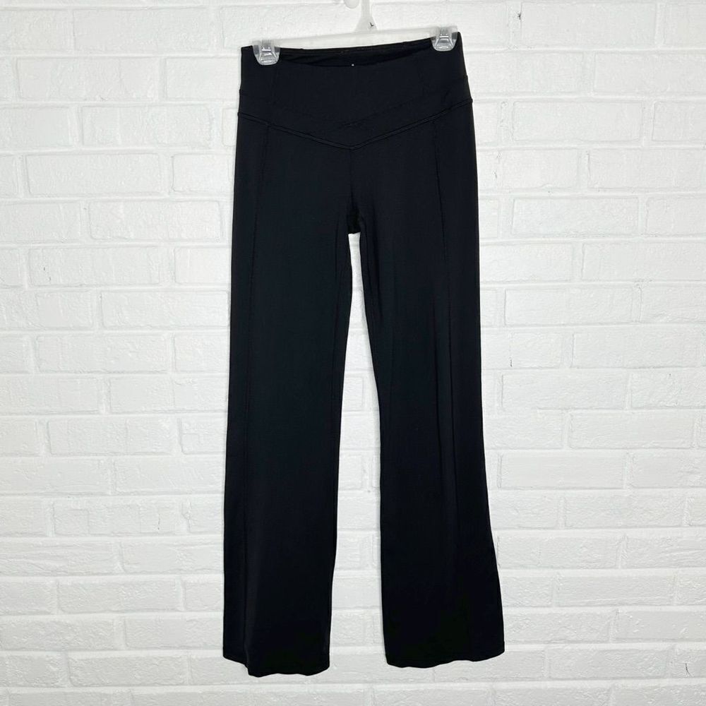 Prana Flare Leggings Black Back Pockets Regular Inseam‎ size XS